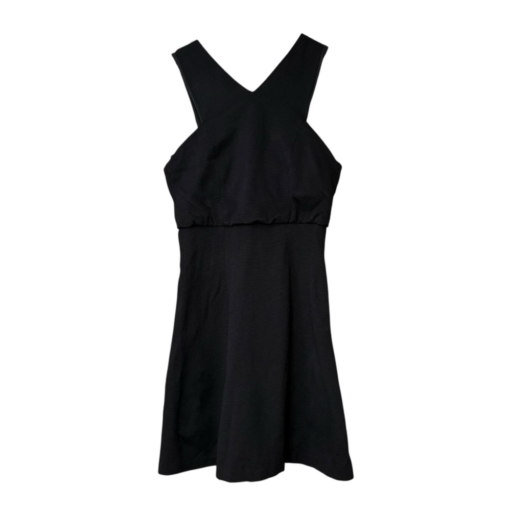 SANDRO Short black‎ stretch Halter Neckline Ribbed Dress Size 3